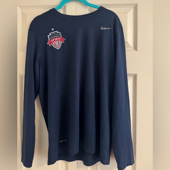Nike Tops - Nike Dri-FIT Washington Spirit Long Sleeve Shirt Navy Athletic Soccer Medium